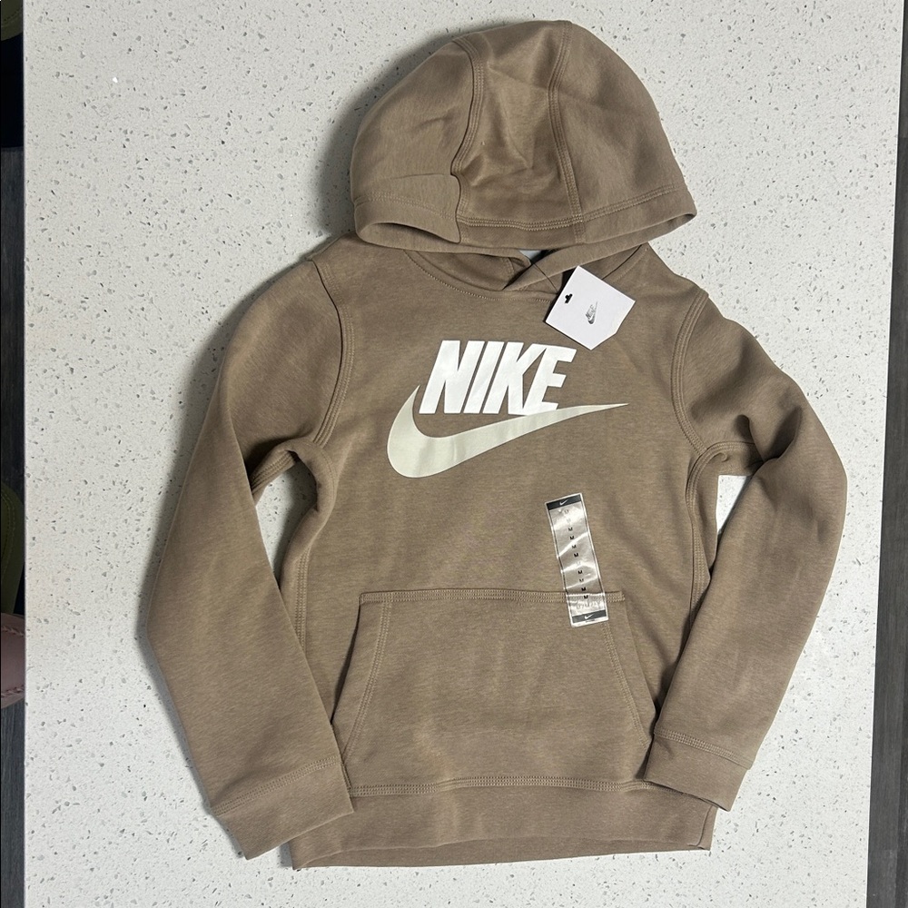 Nike Brown Hoodie with White Logo